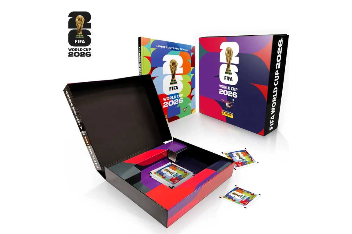 Box Futebol Premium c/ 1 Álbum Capa Dura + 40 Envelopes de Figurinhas FIFA WORLD CUP 2026